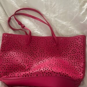 Pink Laser-Cut Tote Bag